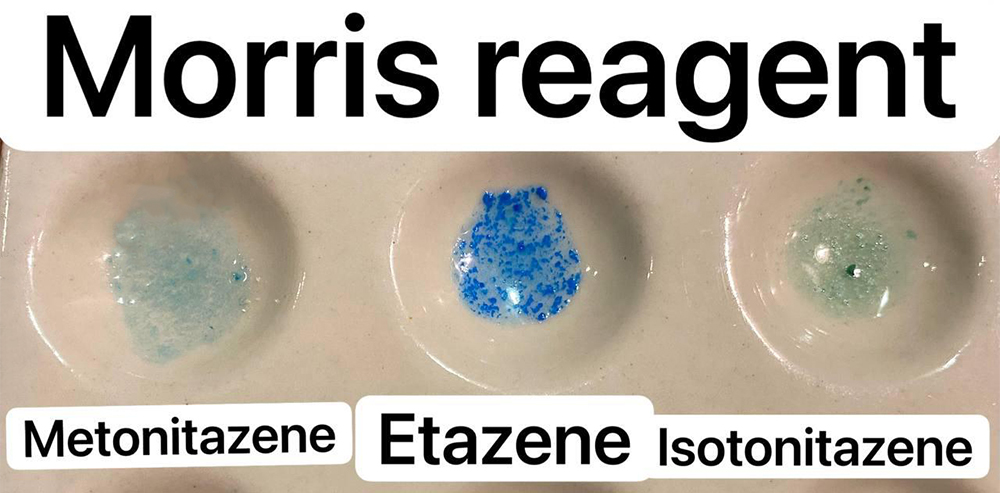 Testing PMA, PMEA and PMMA with reagent tests