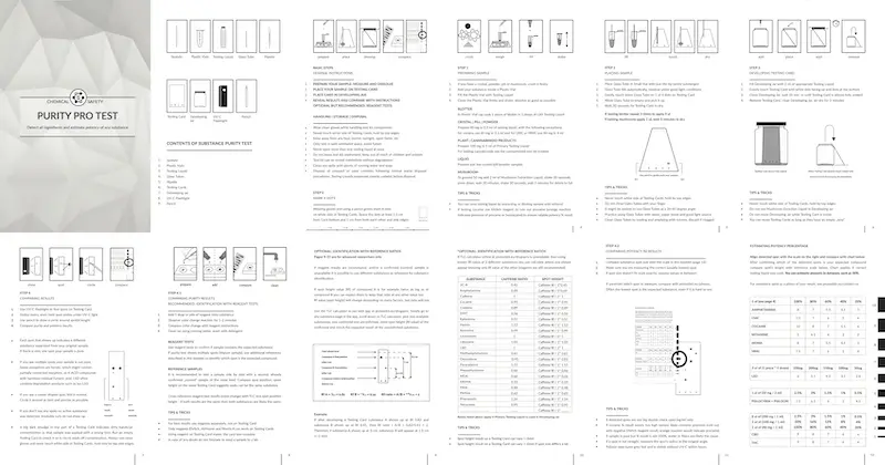 Purity test kit instructions